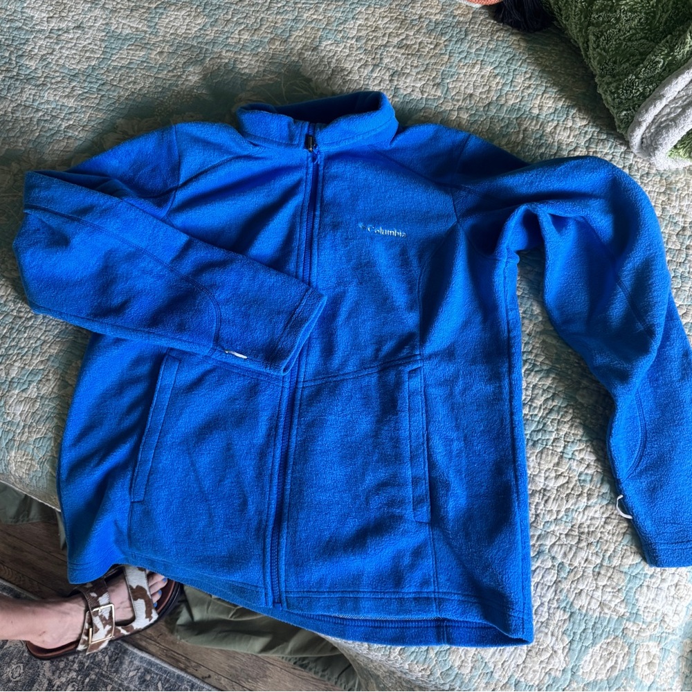 Columbia Womens Fleece Jacket Size L Blue Zip Omni Heat Full Zip, NWOT - Picture 4 of 7